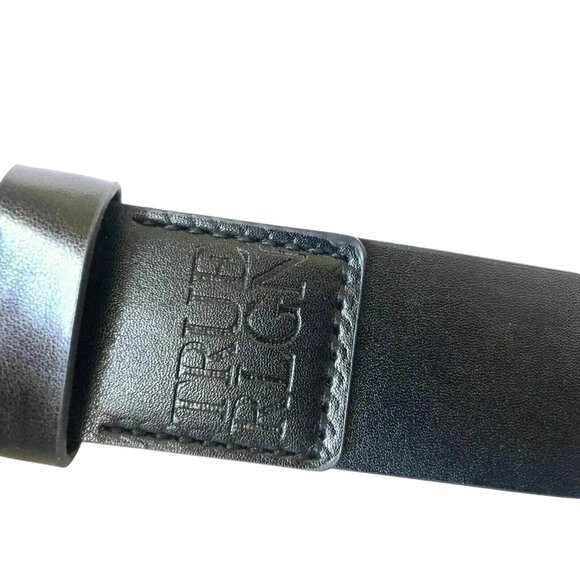 True Religion Leather Belt Heavyweight Horseshoe Buckle Black - Picture 4 of 6